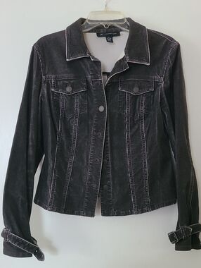 INC International Concepts Faded Black Denim Jacket M